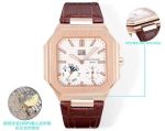 Patek Philippe Cubitus 240ps Movement 45mm White Dial Calfskin Leather Strap Rose Gold Case Watch